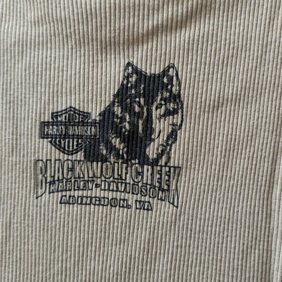 Harley Davidson Ladies Tan Turtleneck Sleeveless Tee - Picture 2 of 4